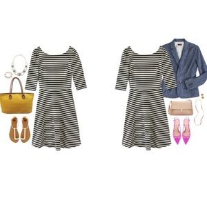 Never Worn Kathy Striped Fit & Flare Dress